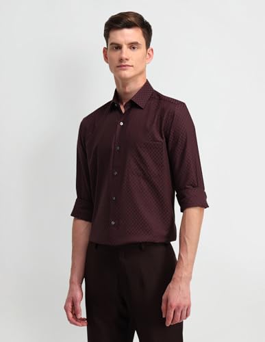 Arrow Men's Slim Fit Shirt (ARAISH0016_Red