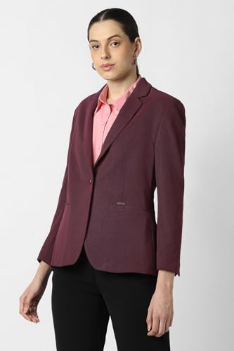 Van Heusen Women's Blazer (VWKZFRGFB59393_Maroon