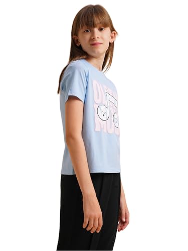 VERO MODA Girl's Regular Fit Light Blue T-Shirt