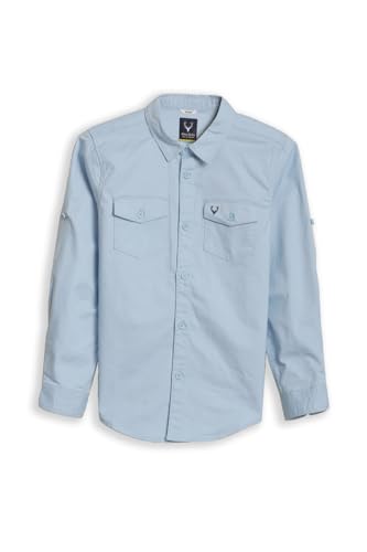 Boys Light Blue Solid Casual Shirt