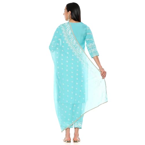 Rangriti Women's Blue Poly Chiffon Dupatta_FREE