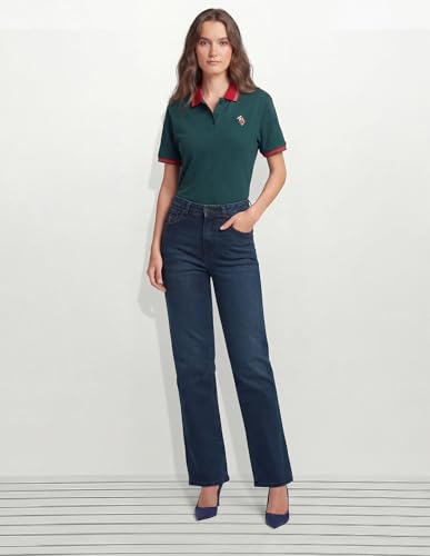U.S. POLO ASSN. High Rise Straight Fit Jeans Dark Blue