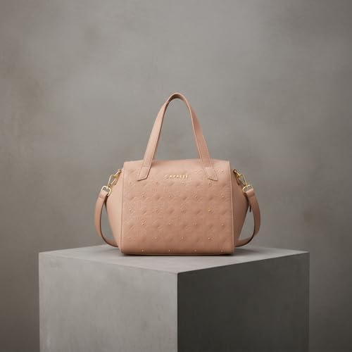 Caprese Rain Medium Satchel Bag for Women with Adjustable & Detachable Strap | Versatile Shoulder, Crossbody & Handheld Bag with Multi-Compartments for Work and Travel (Mocha Mousse)