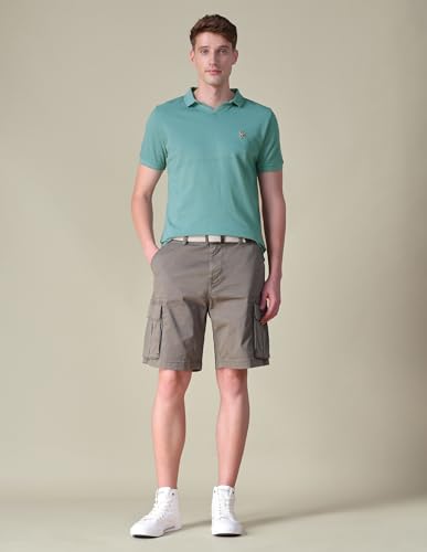 U.S. Polo Assn. Denim Co. Men's Solid Slim Fit Polo Shirt (UDTSHOE0261_Light Green_M)