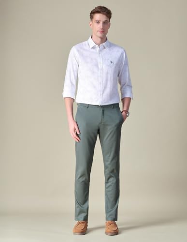 U.S.Polo Association Men's Satin Relaxed Fit Trousers (USTROO1026_Grey_30)