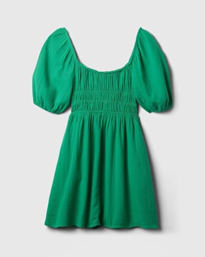 GAP Women's Cotton Smocked Mini Casual Dress (442528427_Green