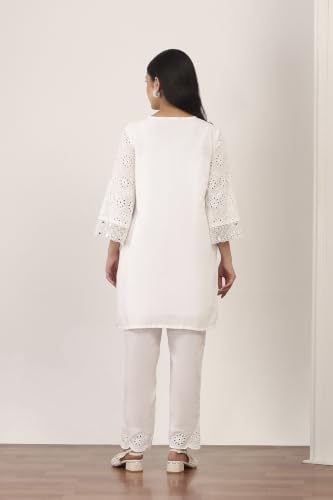 Rangriti Cotton Solid Straight Festive Kurta With Pant And Dupatta