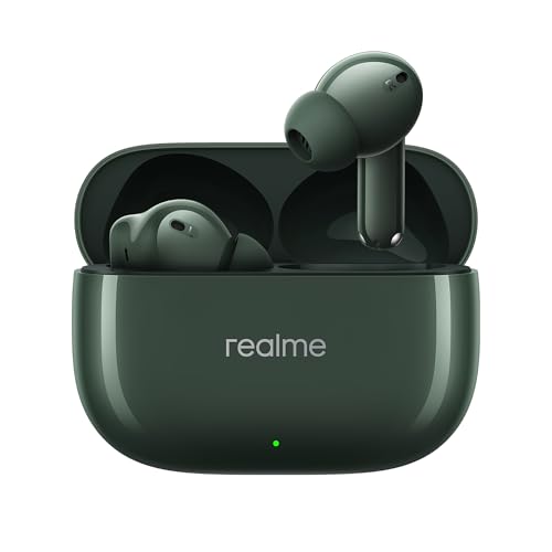 realme Buds T310 Truly Wireless in-Ear Earbuds with 46dB Hybrid ANC, 360° Spatial Audio, 12.4mm Dynamic Bass Driver, Upto 40Hrs Battery and Fast Charging (Dome Green)