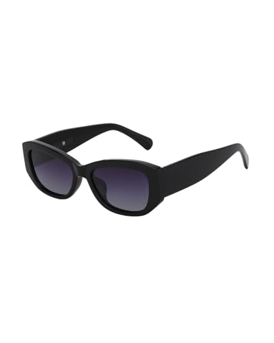 Carlton London Black Toned with Blue Polarised Lens Rectangle Sunglass for women