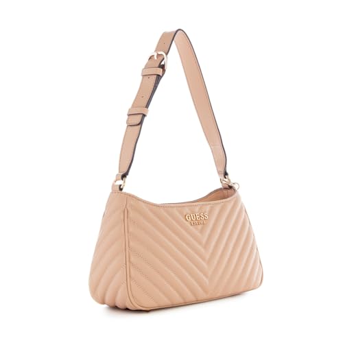 Guess Women's Beige Quilted Shoulder Bag| Ladies Purse Handbags | Gift For Ladies
