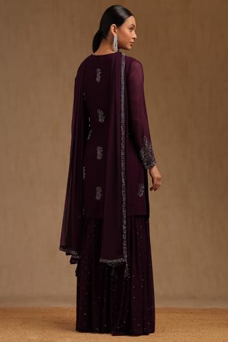 Soch Women's Georgette Salwar Suit Set (AC-EWA5CD22383_Wine