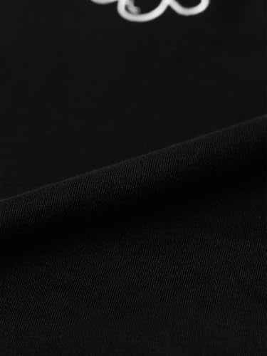 The Souled Store Seashell Women and Girls Short Sleeves Round Neck Black Embroidered Cotton Oversized Crop Fit Lightweight Everyday Casual T-Shirts