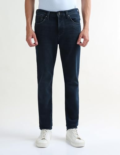 Arrow Newyork Men's Soho Slim Tapered Fit Stone Washed Jeans