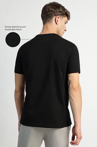 Reebok Men's Regular Fit T-Shirt (RMKCAA0943_Jet Black