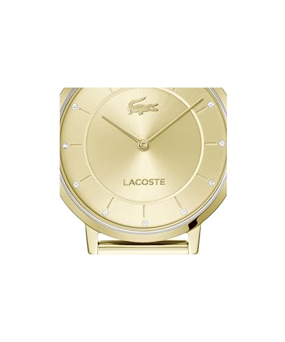 Lacoste Crocorigin Women's 2H Quartz Watch – 35mm Slim Case, Crystal Sunray Dial, Mesh Bracelet, Elegant and Versatile - Gift for Her