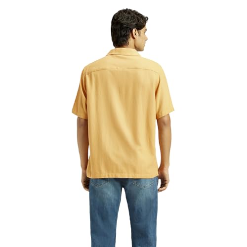 Levi's Men's Solid Regular Fit Shirt Yellow