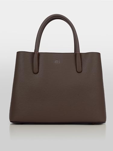 ITTI Steller Handheld Structured 3-Compartment Handbag Purse for Women with Free Matching Wallet | Elegant Daily & Work Use Bag (Coffee)