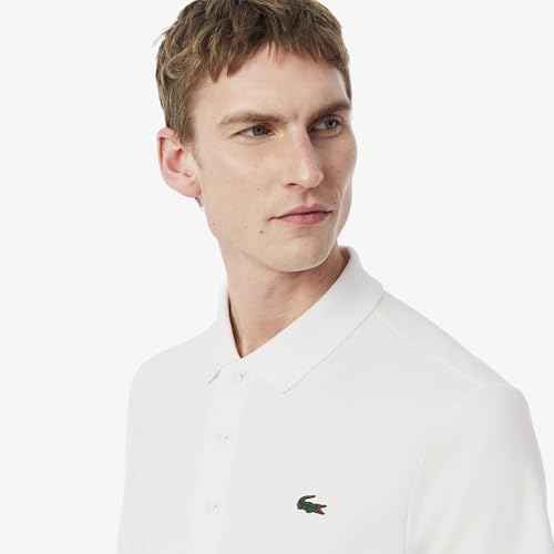 Lacoste Men's Solid Regular Fit Polos (DH8915001_White