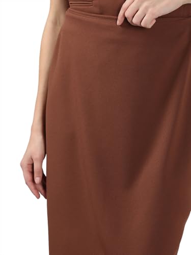 VERO MODA Women's Bodycon High-Rise Brown Skirt