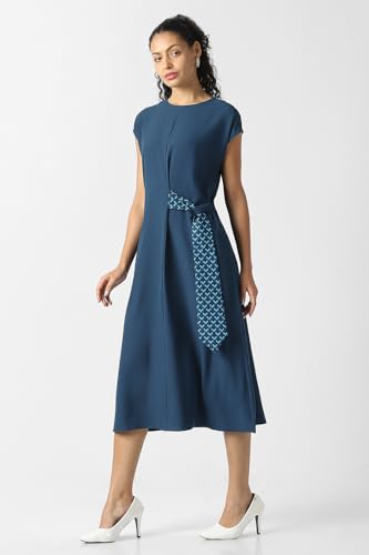 Women Navy Solid Formal Dress