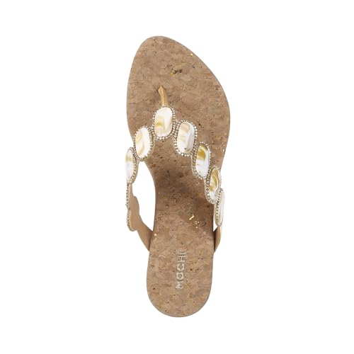 Mochi Women Gold Ethnic Synthetic Sandals Uk/7 Eu/40 (35-817)