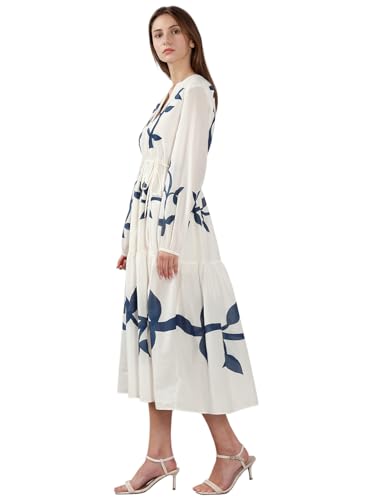 VERO MODA Women's Fit and Flare Off White Dress