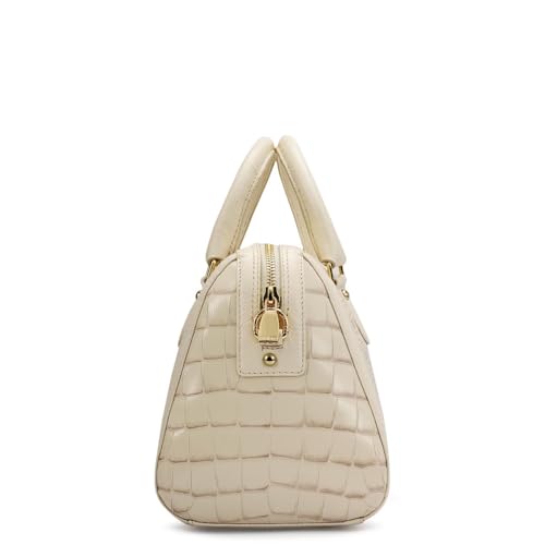 Da Milano Leather White Satchel Bag for Women (00355A-OL)