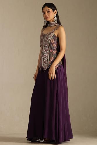 Soch Women's Tissue Kurta Suit Set (OWA5CD22227_Purple