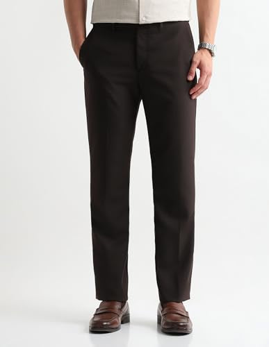 Arrow Men's Regular Pants (ARAKTR2028_Dark Brown