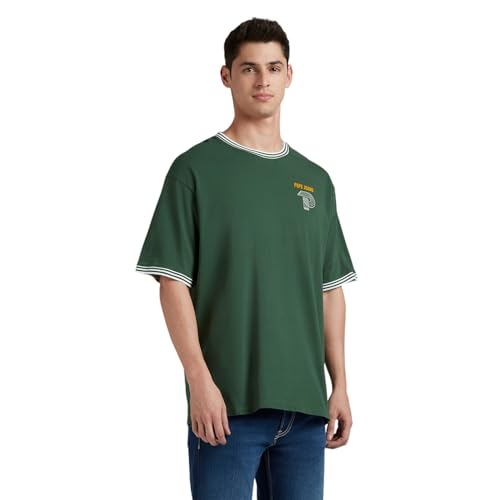 Pepe Jeans Men's Oversized Fit T-Shirt (PM509840_Green_Bottle
