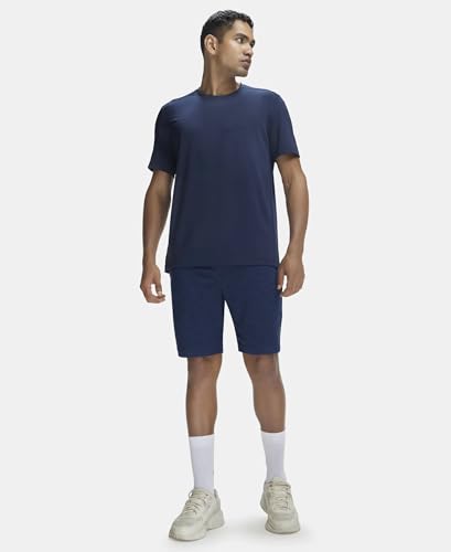 Jockey Men's Straight Fit Shorts with Side Zipper Pockets MV23_Navy_L