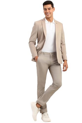 Allen Solly Men's Blazer (ASBZMUJFR88288_Beige