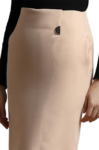 Allen Solly Cotton Blend Western Skirt Beige