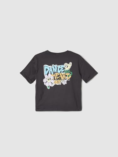 Max Girls Graphic Printed Boxy Fit Crop T-Shirt (S24EKT10CHARCOAL)_15-16Y