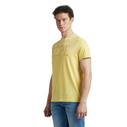 Pepe Jeans Men's Slim Fit T-Shirt (PM509906_MISTED Yellow