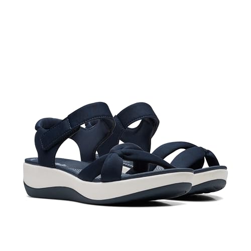 Clarks Women's Ankle Strap Athletic Sandals, Navy Textile, 2.5 UK