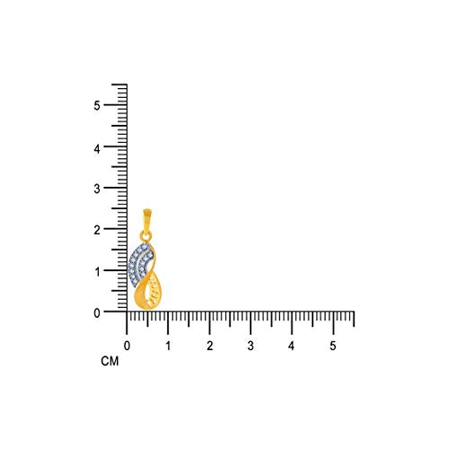 P.C. Chandra Jewellers 14k (585) Yellow Gold and American Diamond Pendant for Women