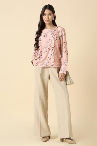 Women Pink Print Formal Top