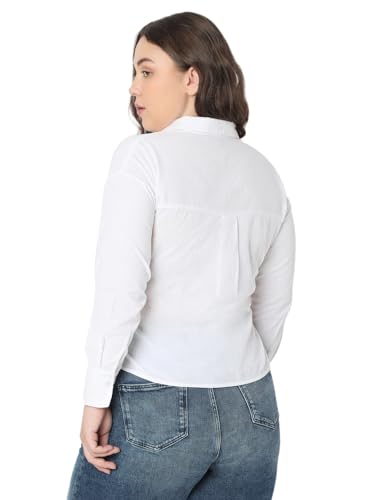 VERO MODA Curve Women Regular Fit White Shirt