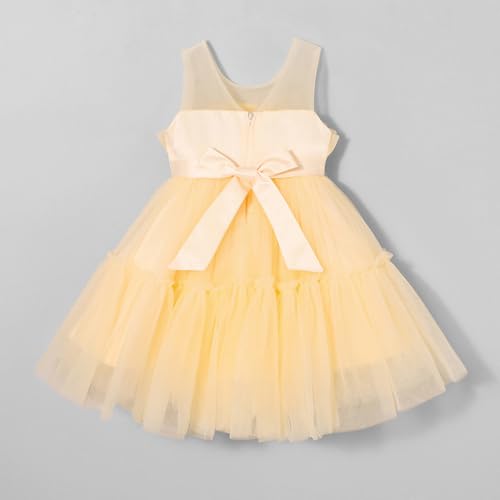 Hopscotch Girls Sequinned Party Dress in Beige Color for Age (5-6 Years)