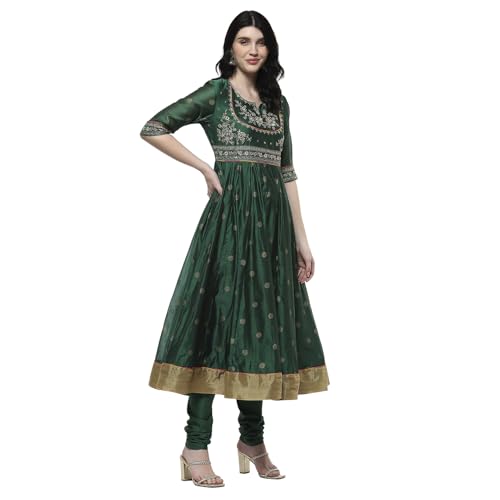 Rangriti Women's Modal Blend Kurta Set (FSGLM22136SS25GRN_Green
