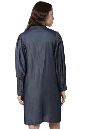 Van Heusen Women Navy Textured Casual Dress