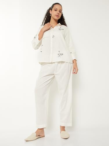 Max Women Embroidered Shirt (White_M)