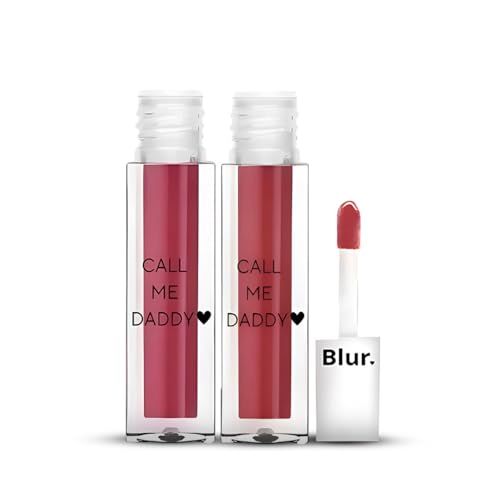 Blur India Call Me Daddy Red Wine Romance- Plum & Cherry Red Liquid Lipstick Duo | 5ml Each