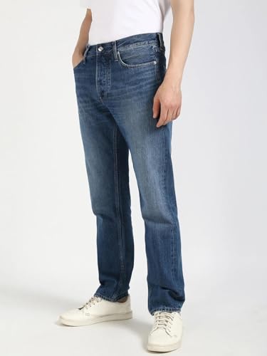 Calvin Klein Jeans Men's Straight Jeans (J3263941AA_Dark Blu Slvdge