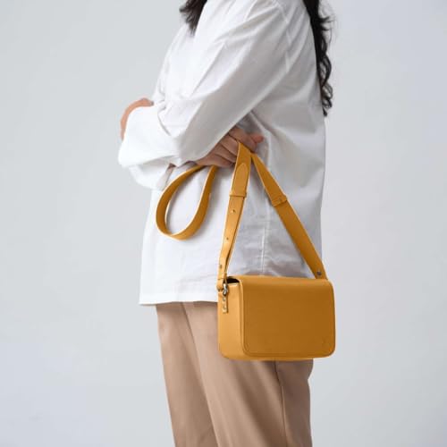 DailyObjects Sol Box Sling Crossbody Bag for Women, Girls | Durable Vegan Leather | Stylish Ladies Wallet Purse | Latest Shoulder Handbag | Magnetic Flap Closure & Adjustable Wide Strap, Yellow