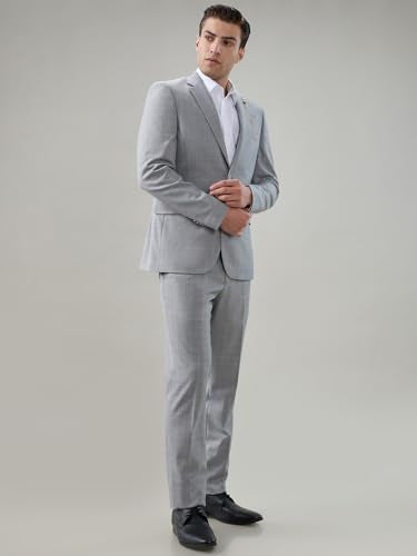 Raymond Grey Checks Pattern Men Suit