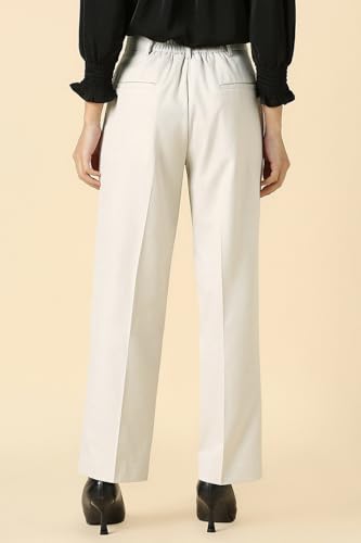 Allen Solly Women's Regular Casual Pants (AHTFWRGBV42129_White