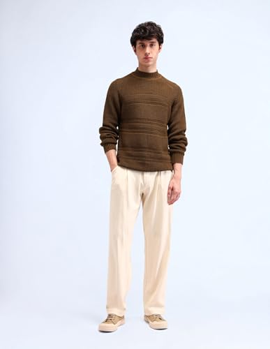Patterned Knit Cotton Sweater
