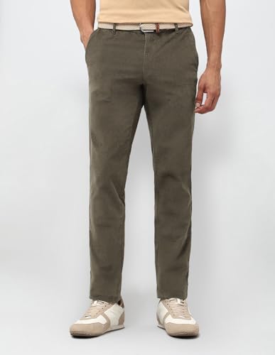U.S.Polo Association Men's Denver Slim Fit Corduroy Trousers (USTRO018D_Green_40)
